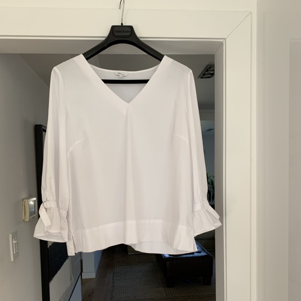 White cotton blend blouse